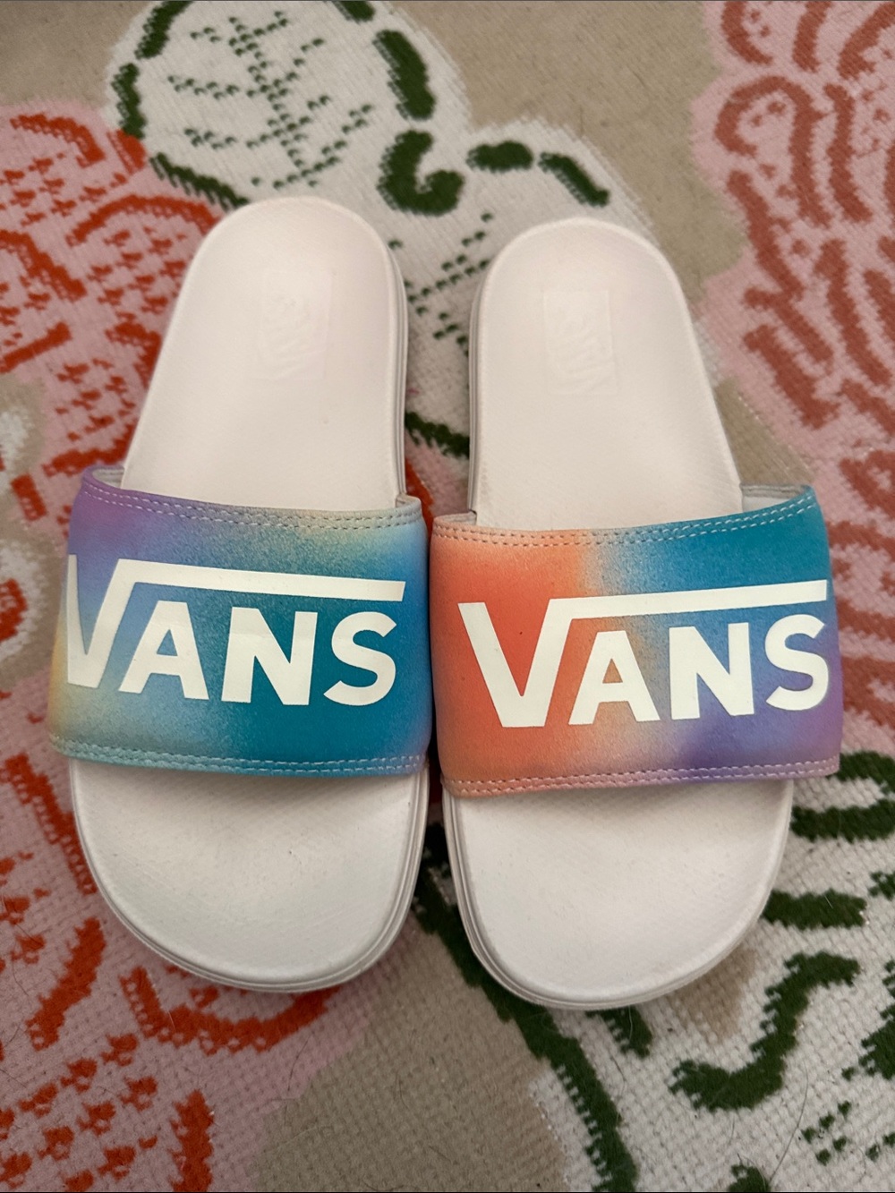 Vans Women’s Multicolor Gradient Slide Sandals - White